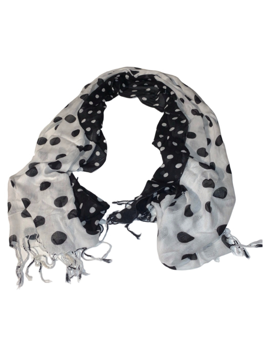 Women's Unbranded Polka Dot Scarf One Size Black White